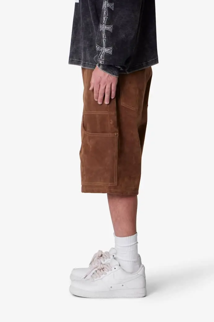 Baggy-Suede-Work-Shorts-Brown-4