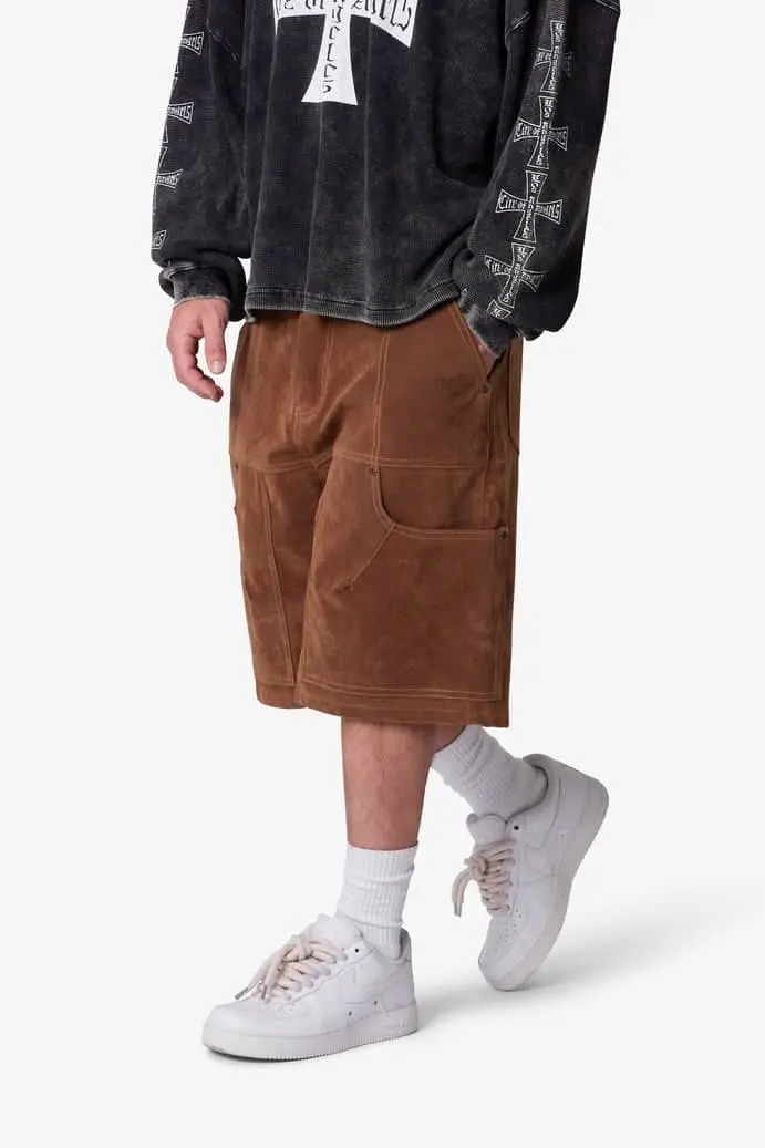 Baggy-Suede-Work-Shorts-Brown-6